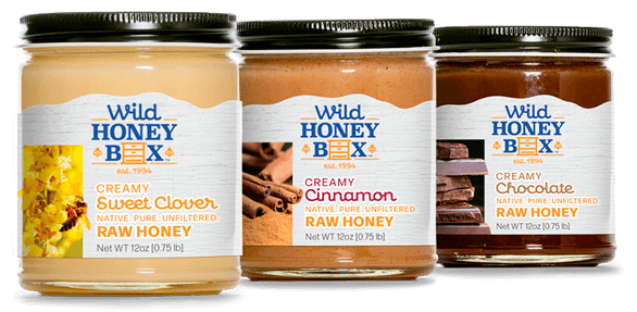 Wild Honey Box Creamy Raw Honey all three jars photo